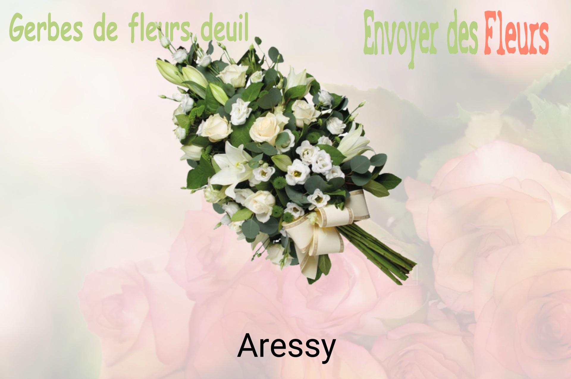 Gerbe de fleurs de deuil livrée à Aressy